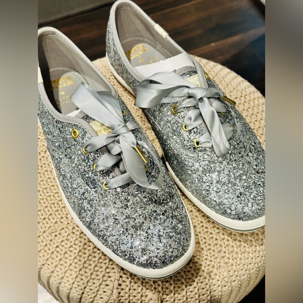 Womens Champagne Glitter Keds